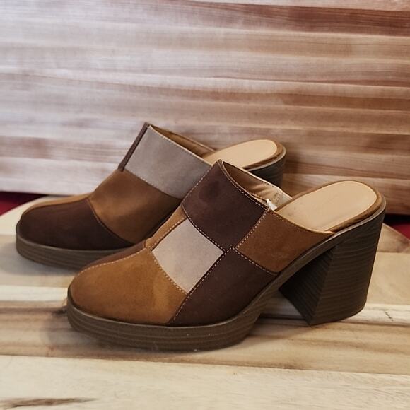 UNIVERSAL THREAD TESS FAUX LEATHER PLATFORM MULE CHUNKY HEELS SIZE 11 NWOB - Picture 2 of 16